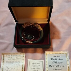 Franklin Mint Duchess of Windsor Panther Bracelet & Earrings Set